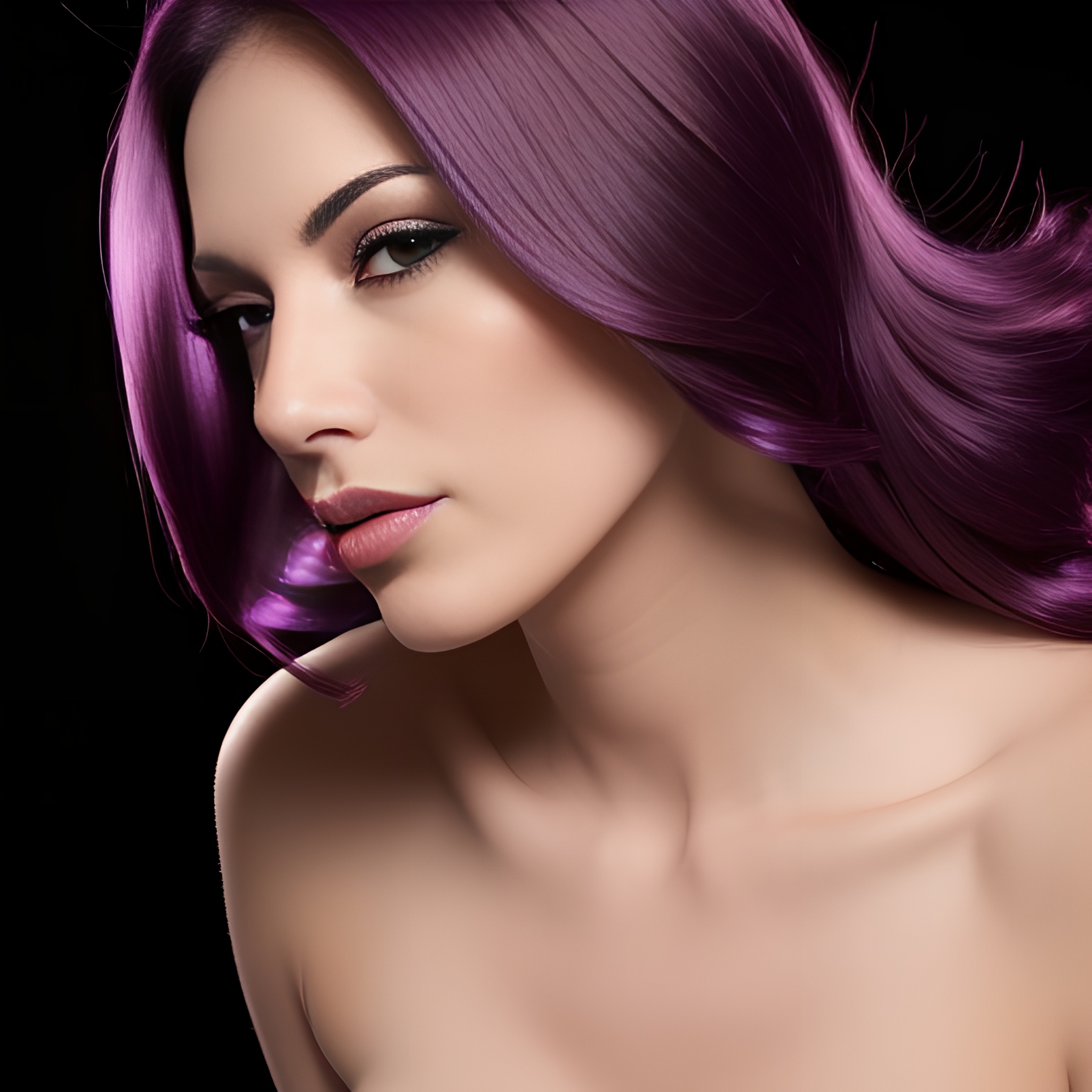 purple hair woman