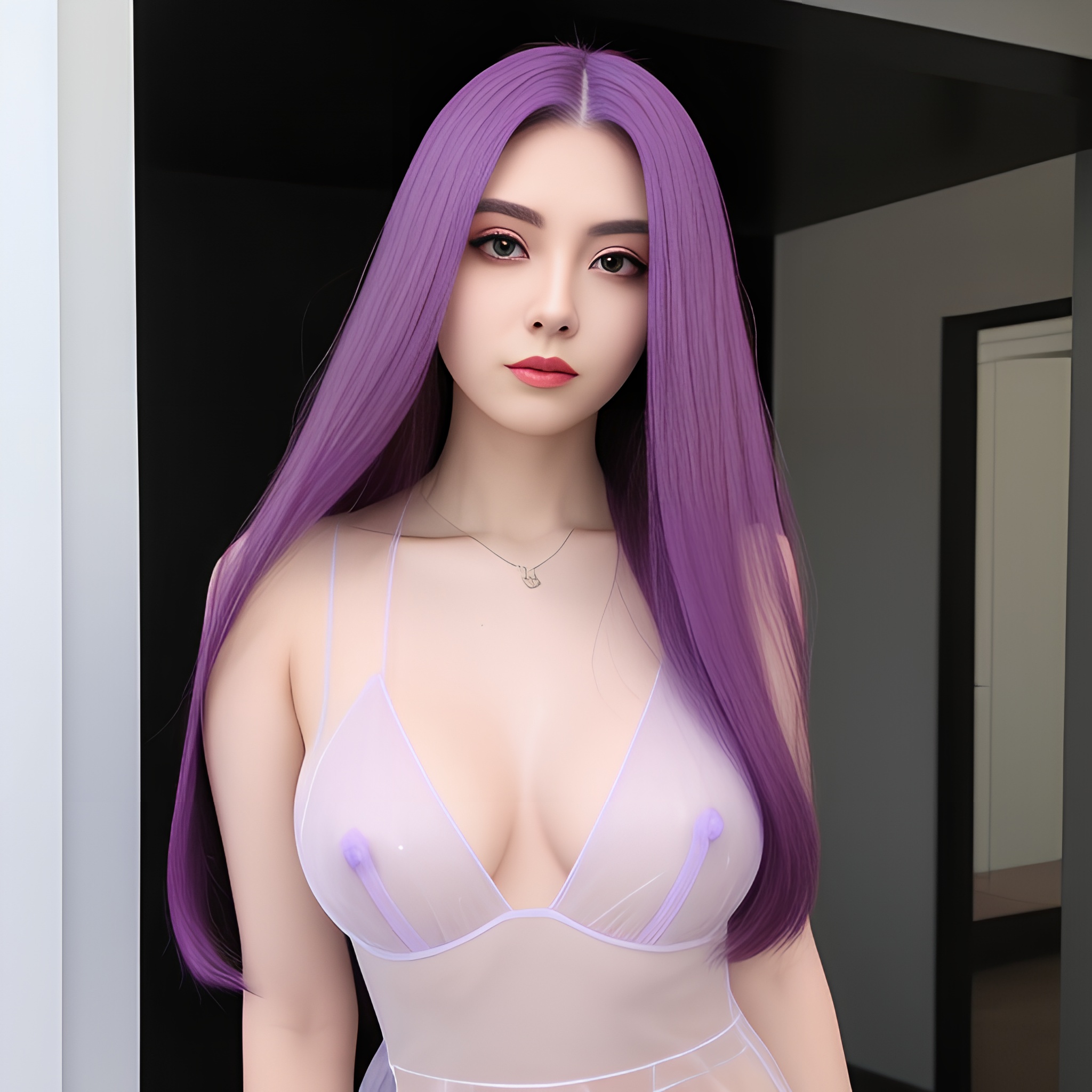 purple hair straight bab